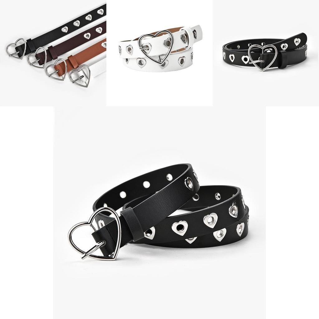 Trendy Heart Shaped Buckle Women's Denim Belt With Alloy Closure Available In Multiple Stylish Colors And Regular Size