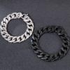 Hypoallergenic Matte Stainless Steel Cuban Chain Bracelet for Men Brushed Black/Silver Color Men's Bracelets With Lobster Clasp