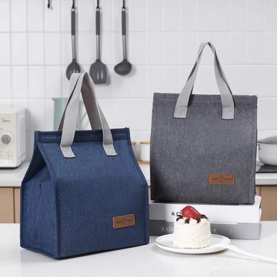 Insulated Lunch Bag Oxford Cloth Thermal Lunch Box Storage Bag Aluminum Foil Lining Handbag for Office School Picnic Food Lunch Storage