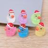 6/1 stuks Eenden Ornamenten Auto Kerstmuts Cartoon Lichtgevende Kleine Eend Ornamenten Nachtlichtgevend Hars Automobiele Decoratie Ornamenten
