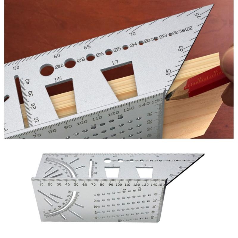 Metal Welltop 3D Mitre AngleMeasuring Tool 45/90° AngleT Ruler Gauge for Three Dimensional Item Measuring Timber Pipes