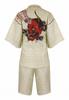 MONEY Large Size Jinbei Kimono with Japanese Cherry Blossom and Hannya Design Natural Perfect for Summer and [BLOOD TOKYO] Patterns, (mbt-22007),