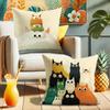 Super Cute Cartoon Cat Pillow Cover: Colorful Funny Cat Tiantuan, Sofa and Chair Cushion Cover, Room Home Decoration