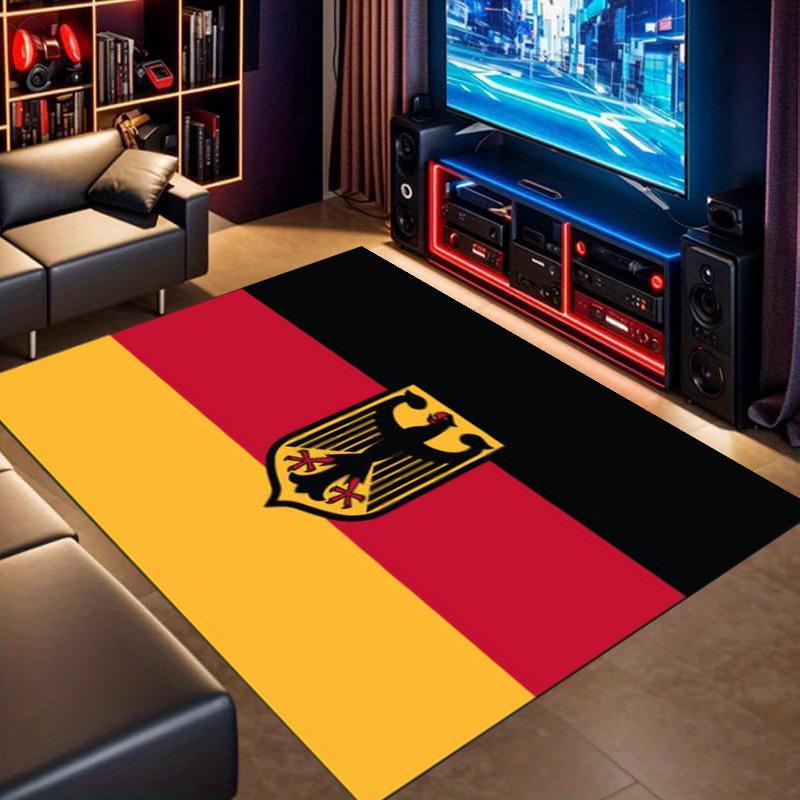 Vintage Deutschland Flagge Bundesadler Wappen Druck Bereichsteppich Deutsches Nationalsymbol Rutschfeste Rechteckige Bodenmatte Spielzimmer Heimdeko Teppich