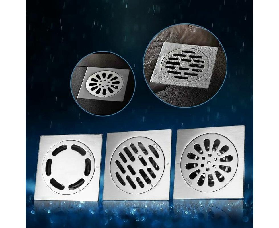 100x100mm Thick Stainless Steel Square Anti-Odour Shower Drain