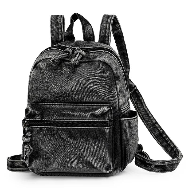 

Denim Cowboy Backpack Large Capacity Air Cushion Belt External Frame Soft Handle Comfort Unisex College Travel Backpack
