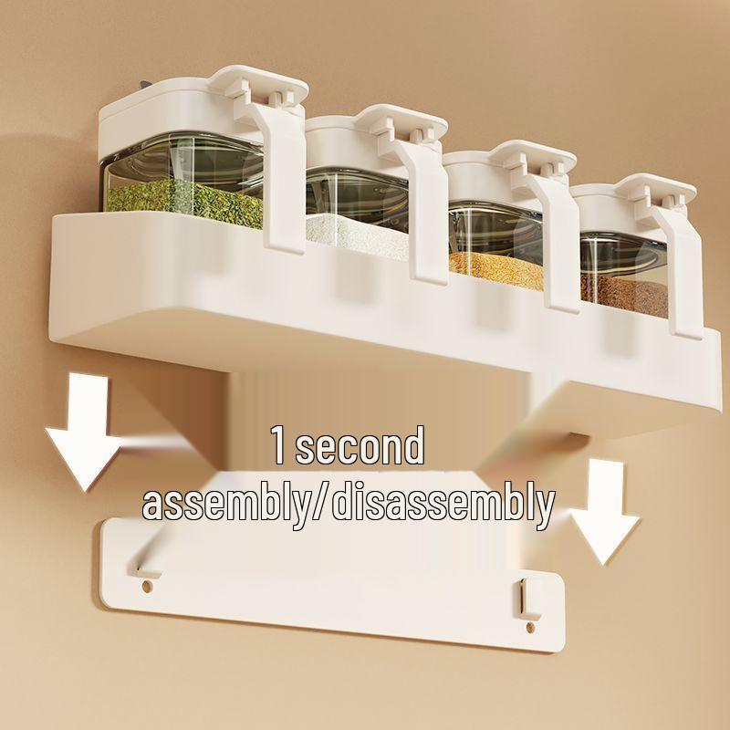 No-Drill Wall-Mounted Spice Rack & Seasoning Organizer