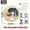 2D Round Aluminum Metal Wall Art, Girl with Mosque and Crescent Moon, Eid Al-Fitr Holiday Home Decor, 8x8 Inches, 1pc