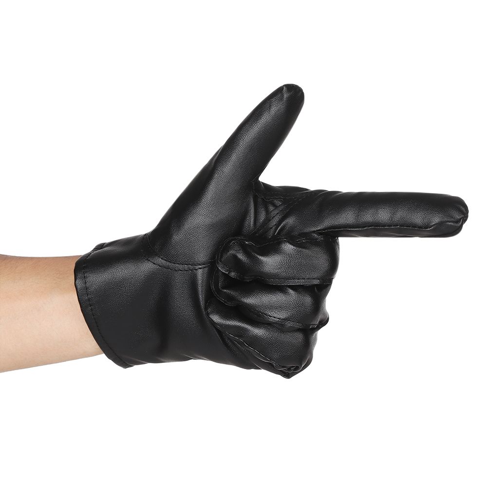 Winter Outdoor Sport Full Finger Mittens PU Leather Mitts Touch Screen Gloves Sport Cycling Gloves