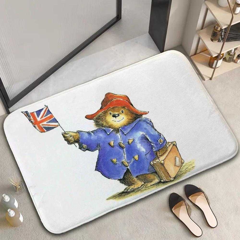 

Home Decor Cute P-Paddington Bear Doormat Cartoon Carpet for Bedroom Bedside Soft Carpets Living Room Anti-slip Rugs Foot Mat 40x60cm