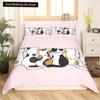Pink Cartoon Animal King Queen Duvet Cover Kawaii Panda Pattern Bedding Set for Kids Girls Wildlife 2/3pcs Polyester Quilt Cover
