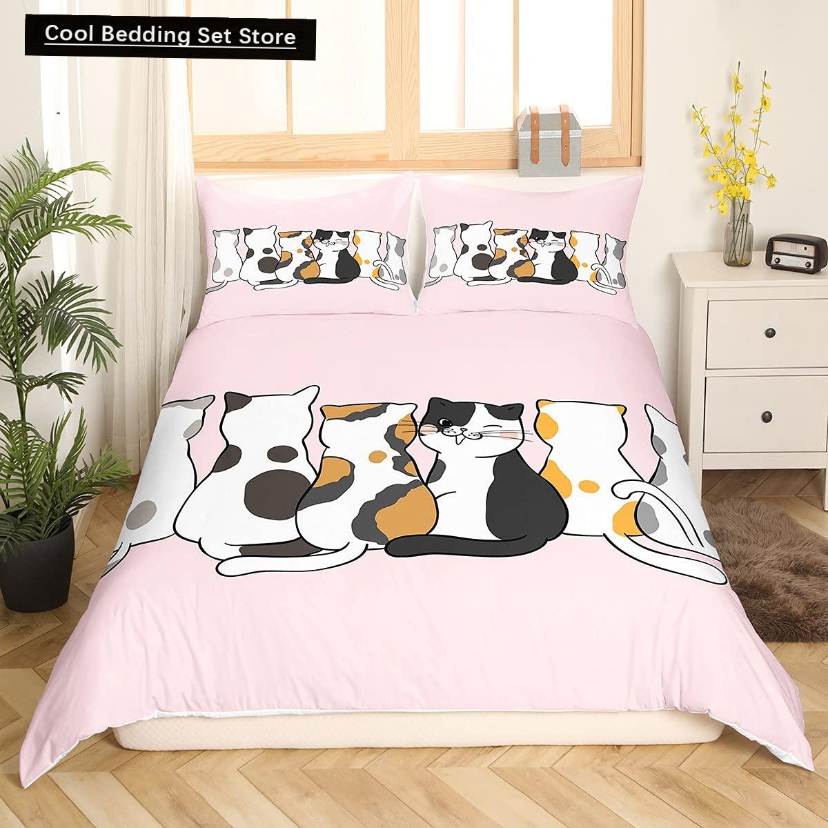 

Comforter Pink Cartoon Animal King Queen Kawaii Panda Pattern Bedding Set For Kids Girls Wildlife 2/3Pcs Polyester Comforter (quilt)-EU Single(135*200cm)3pcs