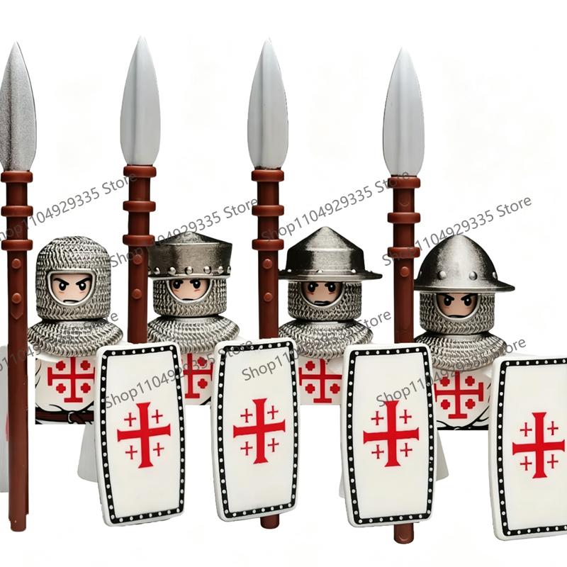 Medieval Knight Figures Building Blocks Elf Guard Dwarf Warrior Wild Boar Sheep Mount Fantasy Movie Character Soldier Bricks Toy