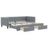 VidaXL Lit de jour avec gigogne et tiroirs gris clair 90x190 cm tissu 3196624