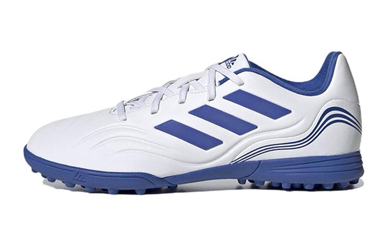 

Adidas Copa Sense.3 Slip Resistant And Abrasion Resistant Coverage Low top Kids Soccer Shoes White Blue Kids GW7402 30.5