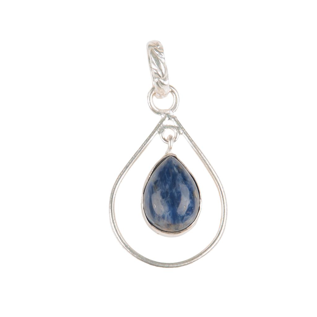 Natural Sodalite Gemstone 925 Sterling Silver Jewelry Handcrafted Pendant 1.60" PP-3-28