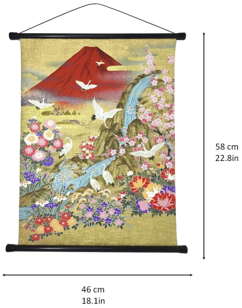Washi Kawasumi Pattern Yuzen Washi Tapestry KISSHO Red Fuji 58 X 46cm Presentation Box KISSHO All-over Approx.