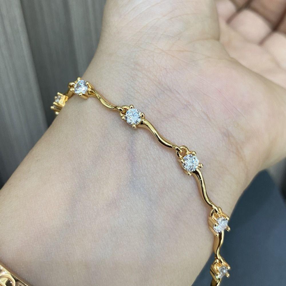 2pcs Adjustable Couple Bracelets Rhinestone Light Luxury Bracelet  Wedding Anniversary