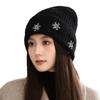 New Christmas Snowflake Wool Hat In Autumn and Winter Korean Versatile Windproof Hat for Women Casual Warm Ear Protection Head Hat