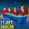 11.8FT Christmas Holiday Inflatable Yard Decor Santa Sleigh Reindeer Toy Xmas Christma Home Decor Ornaments Supplies Gifts Decor
