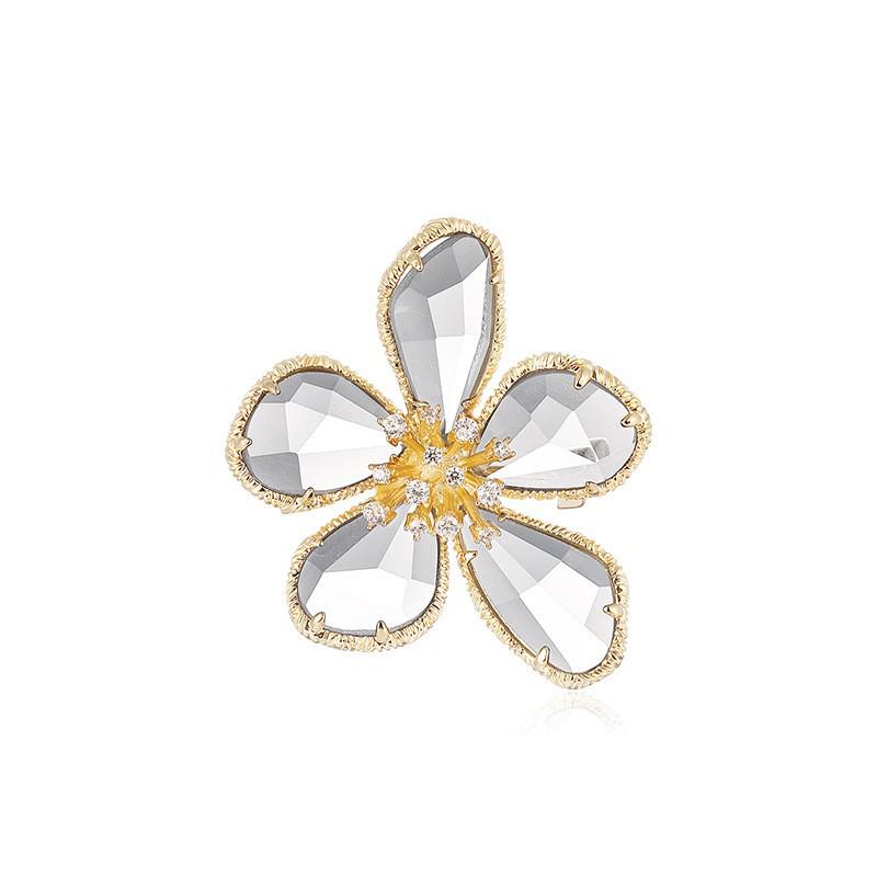 Elegant Crystal Flower Brooch for Women – Exquisite Corsage Coat Pin Gift