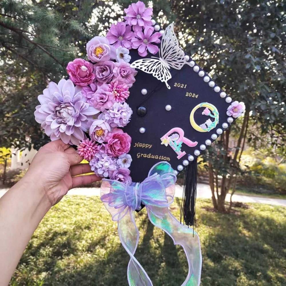 Silk Flower Graduation Hat Decoration Flower Headwear Bachelor's