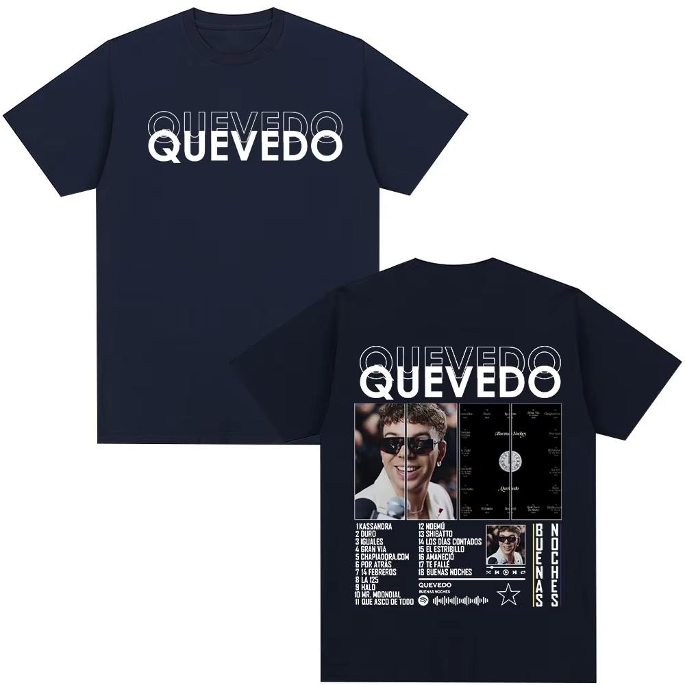 Rapper QUEVEDO Buenas Noches T-shirt Men Women Clothing Cotton Casual Oversized T-shirts Fashion Hip Hop Short Sleeve T Shirt