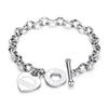 Love Pendant Link Chain OT Clasp Birthday Heart Bracelet for Women Bible Verse Bracelet Silver Gold Bracelet Jewelry Gift