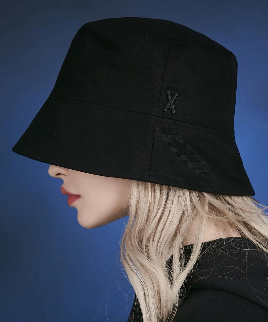 Bajal Studded Drop Oversized Bucket Hat Black
