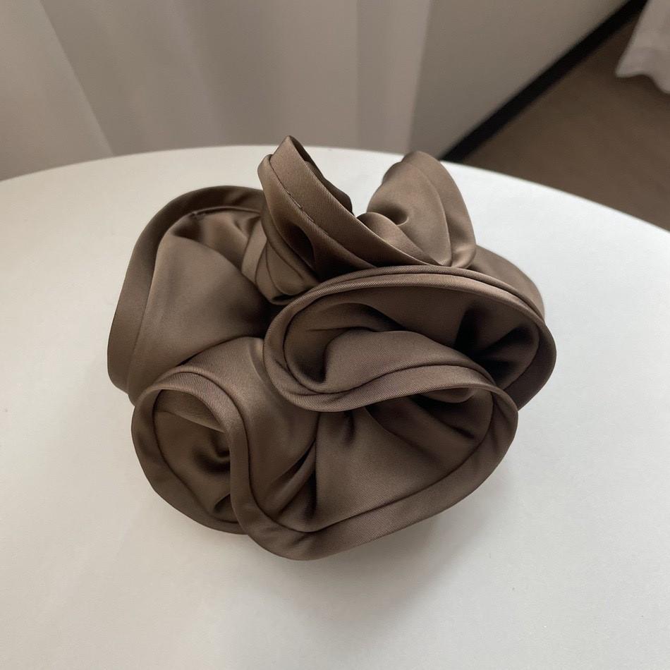 Satin Fungus Edge Hair Ring Female High-end Solid Color Scrunchie High Elastic Hair Accessories