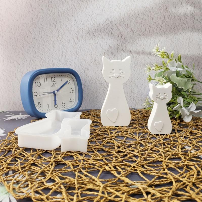 Cats Molds Handmade Animal Silicone Mould Candle Molds Ornament Molds Baking Molds Casting Molds for Home Decorations
