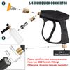 Pressure Washer 1/4 "Snow Foam Gun Water Gun Quick Release M22-14MM Aluminum Motorcycle Accessories Automatic Cleaning Tool