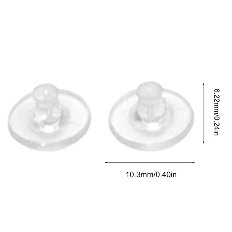 Pack of 100 Silicone Earring Plugs Earrings Back Clear Rubber Ear Studs Stoppers Comfortable Closures for Heavy Earrings