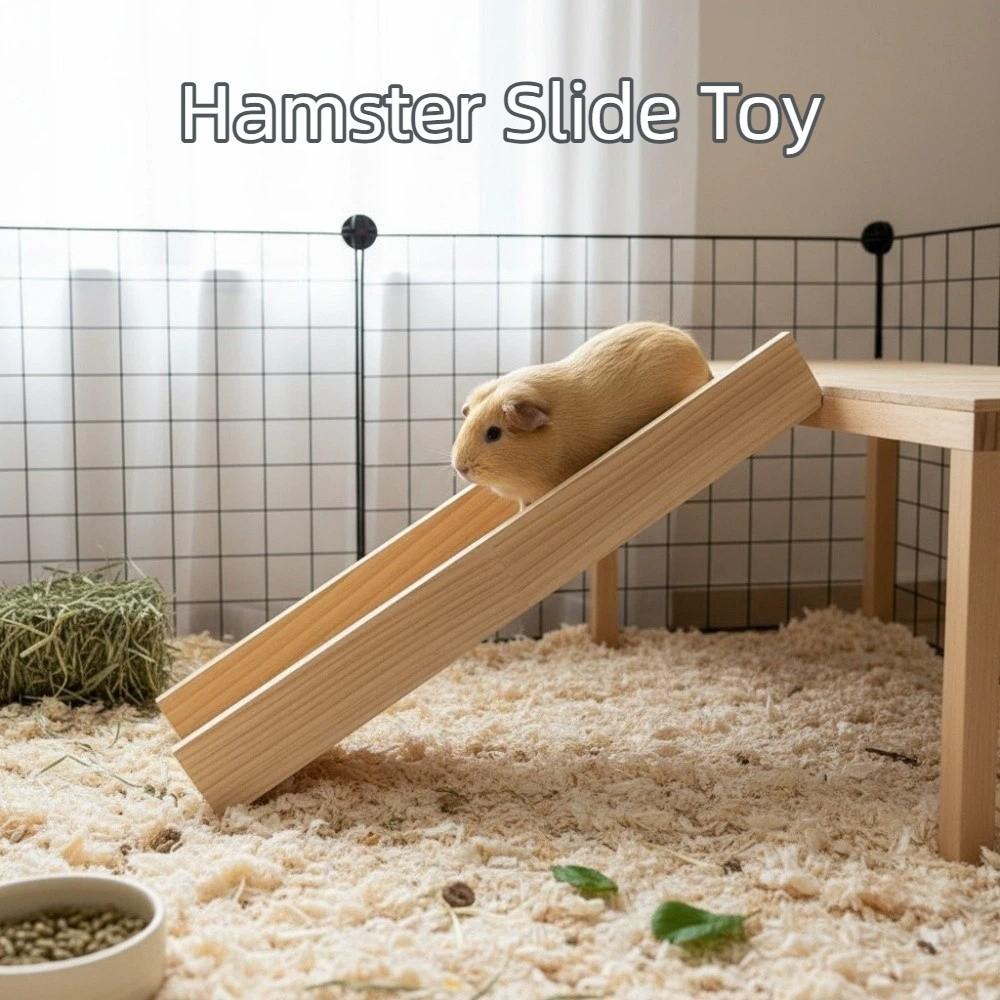 New Wooden Material Pet Staircase Durable Stucture Extra Long Hamster Slide Toy Slide Function Cage Decoration Pet Supplies