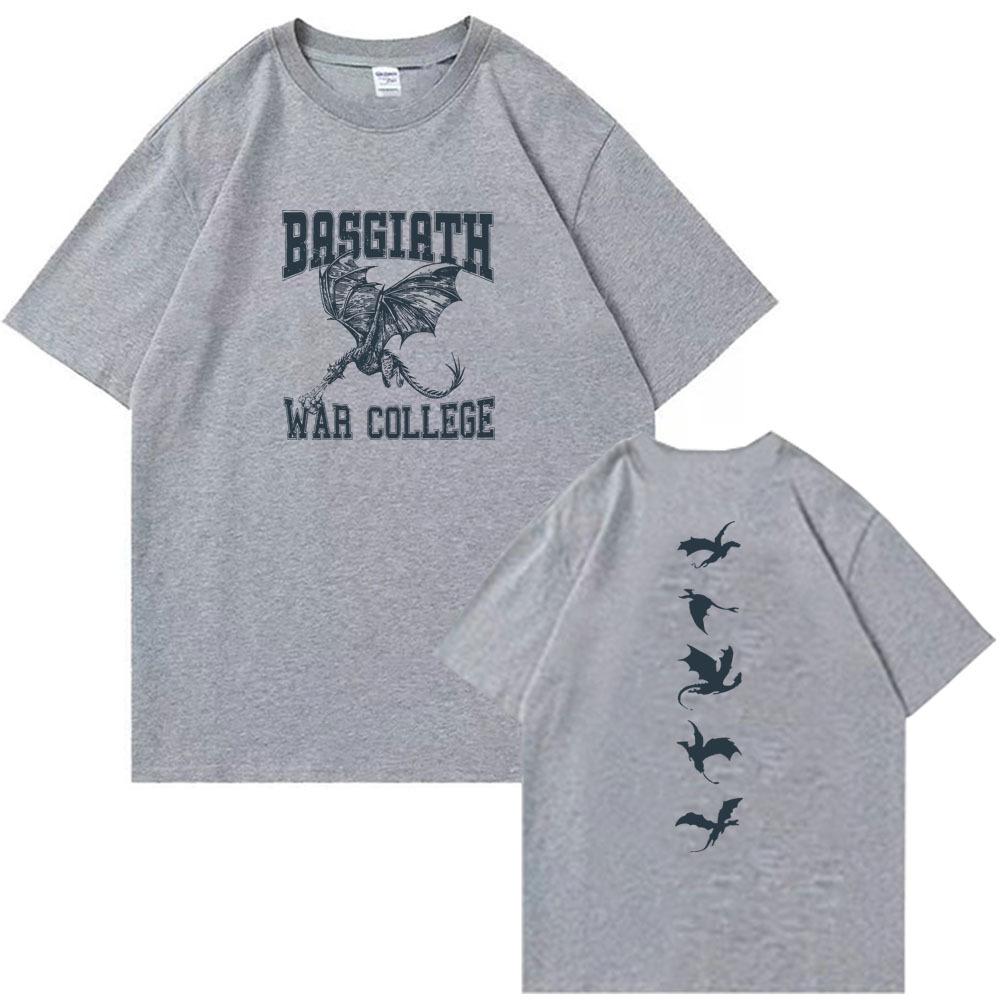 Basgiath War College Bedrucktes T-Shirt Fourth Wing Sommer T-Shirt Herren Damen Kurzarm Grafik T-Shirts Lässige Streetwear Unisex T-Shirts Tops