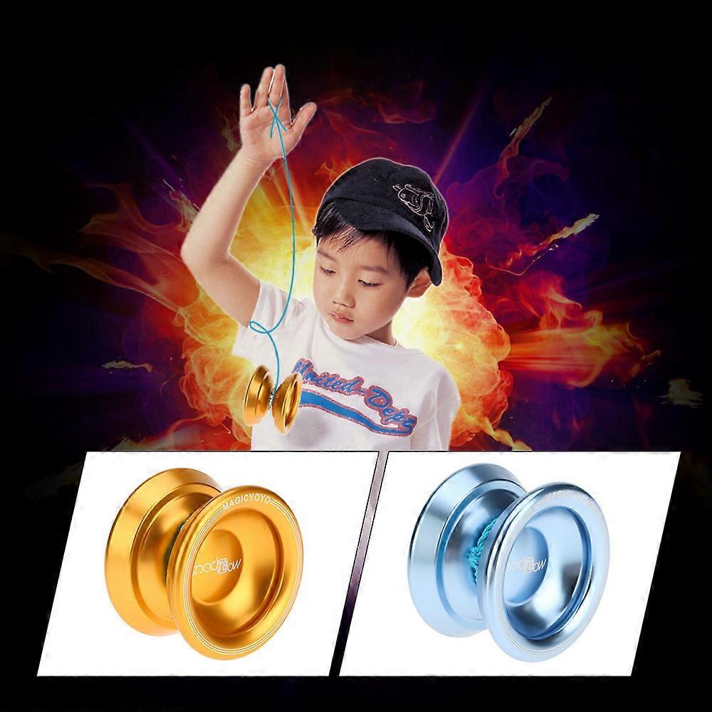 Metallic Aluminium Alloy Yo-Yo Professional CNC Lathe Precision Durable Anodized Surface Advanced 8 Ball KK Bearing Gold For Trick