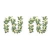 A84E-4 Pack Eucalyptus Garland With Champagne Rose, Greenery Garland Bulk Artificial Silk Floral Eucalyptus Leaves Vines(A)