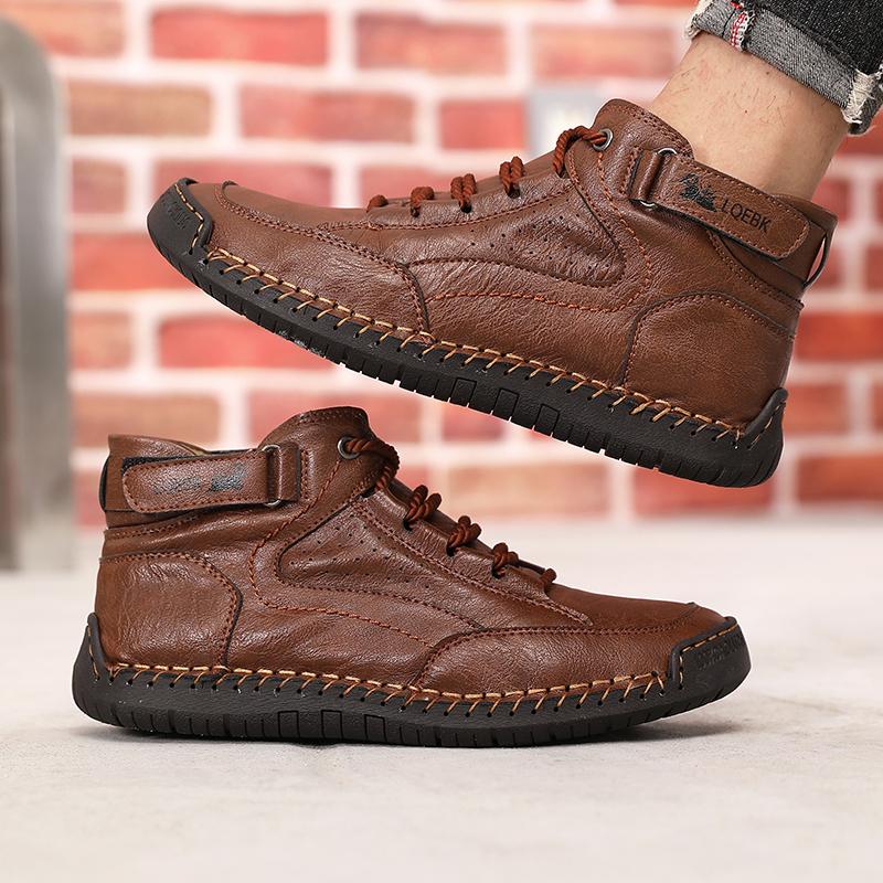 Shoes for Men Spring/Autumn Handmade Leather Casual Shoes Fashion Softe Causal Walking Sneakers Breathable Women's Ankle Boots