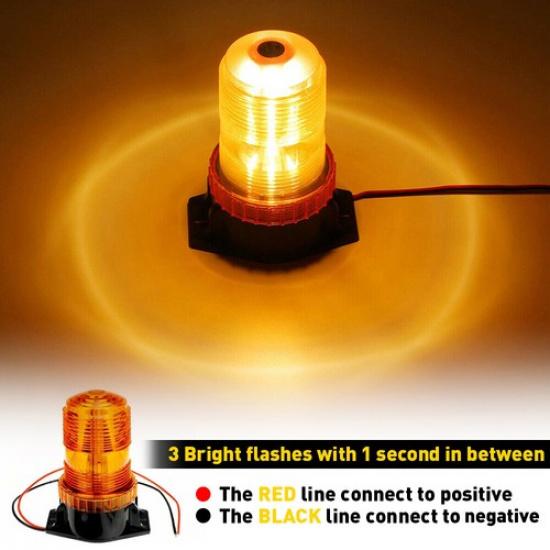 30 LED Strobe Beacon Forklift Light Truck ATV Rooftop Amber Emergency Warning 2X