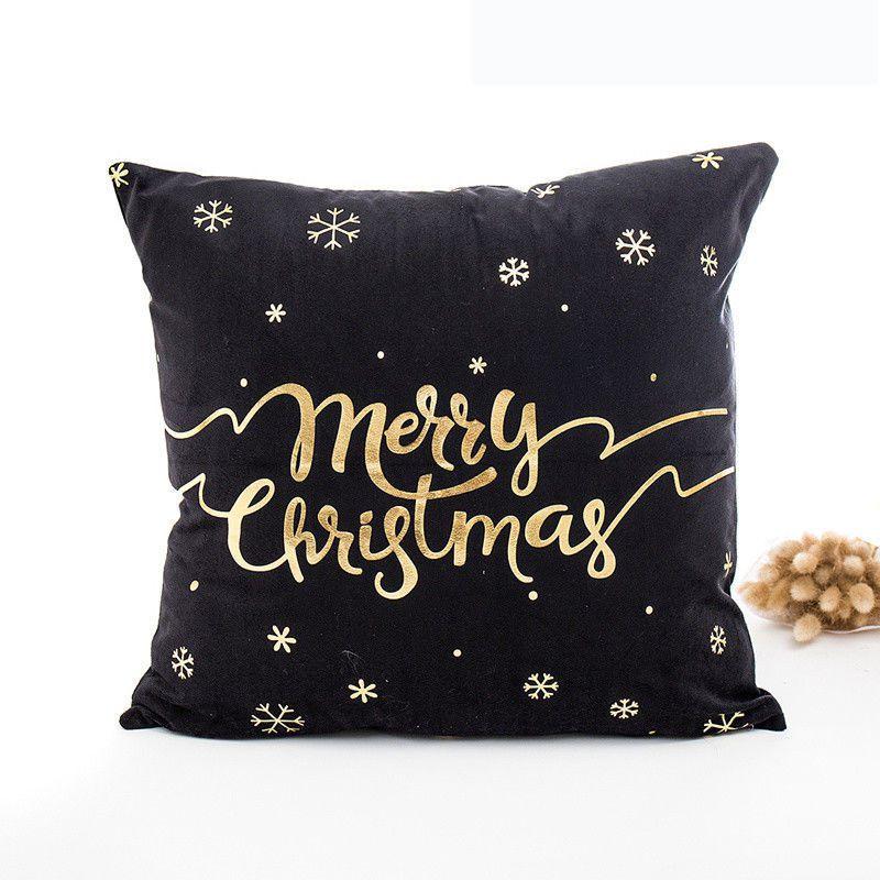 Elegant Christmas Pillow Case Glitter Cotton Linen Sofa Throw Cushion Cover For Home Decor