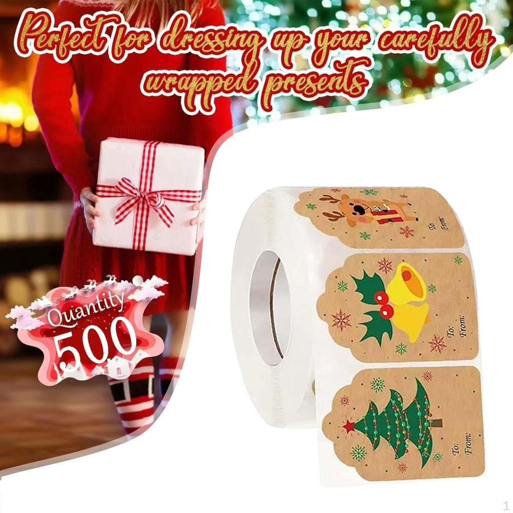 500 Stück Weihnachtsaufkleber Papier Name Weihnachten für Feiertag