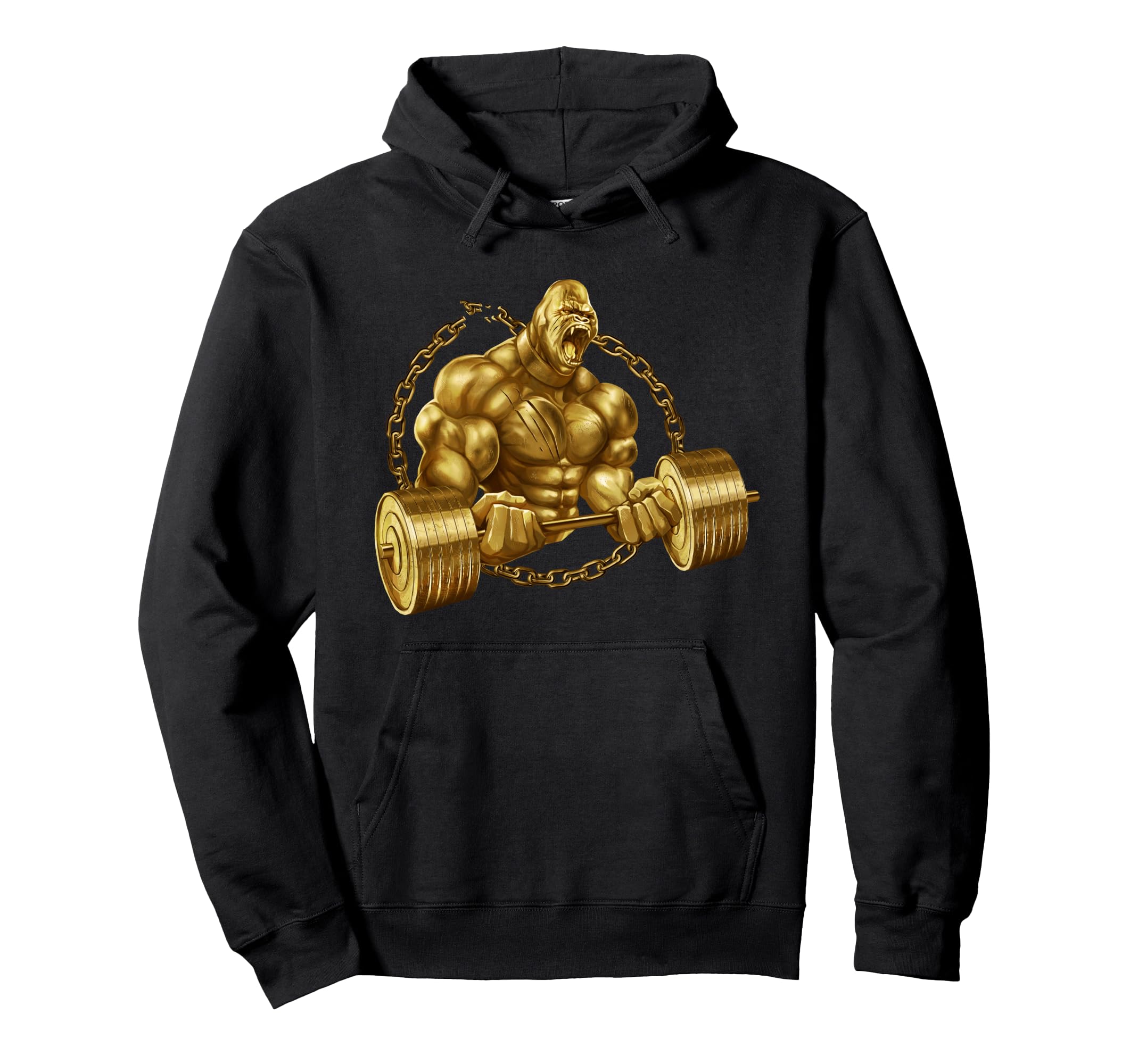 

Gorilla Weightlifting Gold Beast Bodybuilding Gym Fitness Hoodie