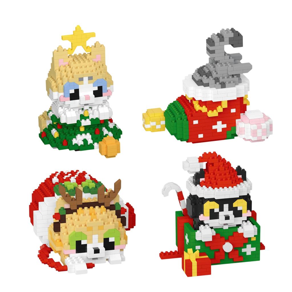 Christmas Gift Box, Cartoon Dolls, Small ParticleBuilding Block Toys