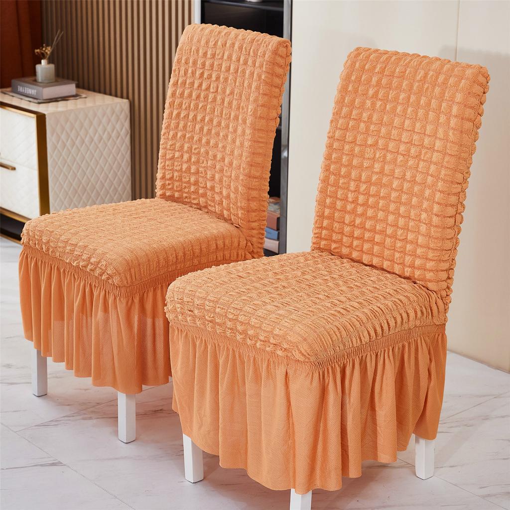 2pcs Chair Covers, Universal Stretch Dining Room Chair Covers With Skirt, Removable Parsons Chair Slipcover For Kitchen Wedding Party Banquet