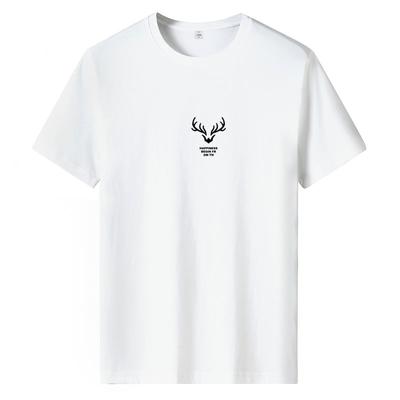 Simple Cartoon Printing Couple T-shirt Short-sleeved Loose Large Size Summer Tops White T-shirts Aesthetic Clothing Summer Tops