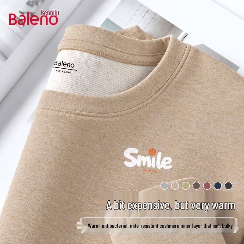 Baleno Men's Thermal Silk-Blend Long Sleeve Crew Neck Tee