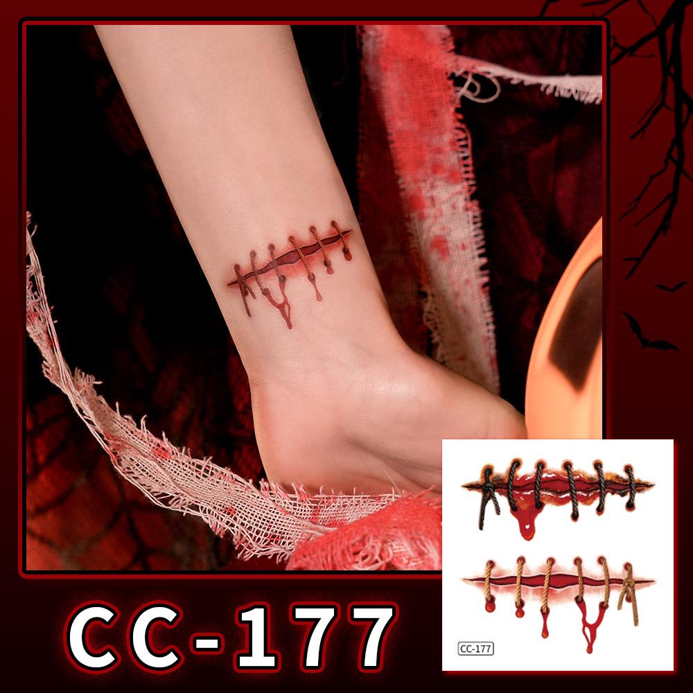 Nuovi Tatuaggi Impermeabili di Halloween Horror Cicatrice Faccia - Adesivi Trucco Opachi per Feste Festival