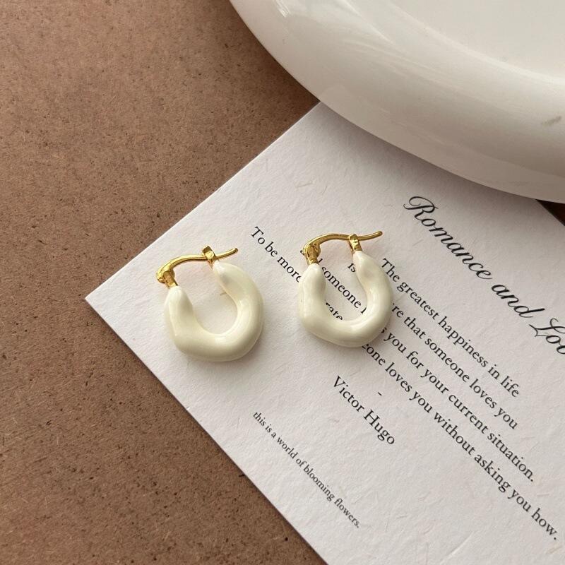 Vintage U-Shaped Irregular Drop Oil Earrings for Women Ladies Simple Individualistic Fashion Earrings Buckle Daily Jewelry Gifts