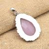 Faceted Pink Chalcedony Gemstone Handmade 925 Sterling Silver Pretty Pendant For Gift