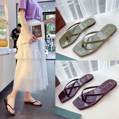 Coole Hausschuhe Damen 2019 Sommer neu Koreanische Version Zehenstegsandalen Mode Strand coole Hausschuhe